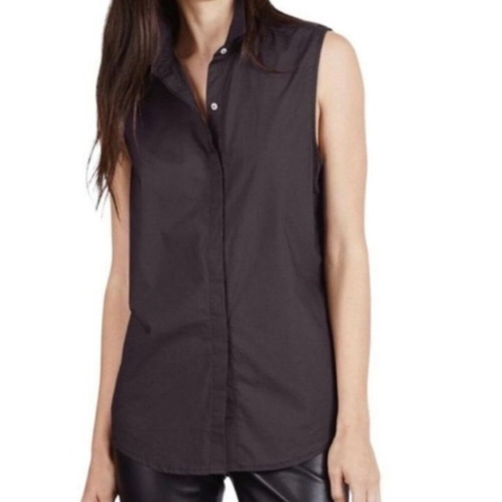 Everlane 100% Cotton The Poplin Sleeveless Collared Button Up Shirt Large New